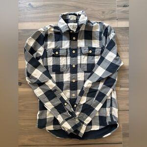 Abercrombie & Fitch Muscle Flannel Navy Blue and White Double Lined Size Medium